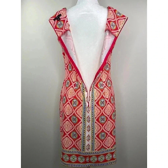 R&K Sleeveless Colorful Pattern Panel Dress - Pink, Blue, Yellow, White - 4 - Picture 14 of 14